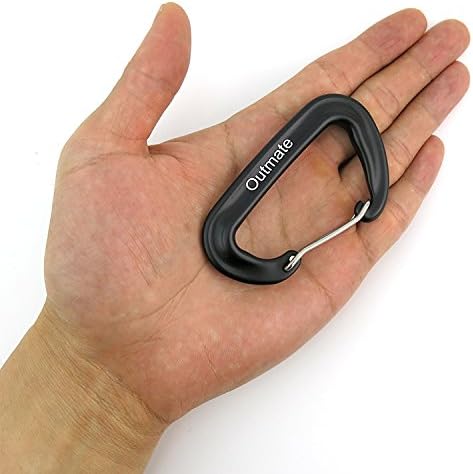 12kN 3.2"x2" Heavy-Duty Carabiner Clips - Durable, Lightweight Aluminum Alloy Carabiners for