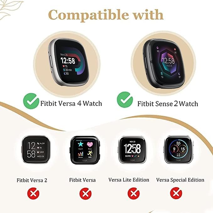 Silm Band Compatible with Fitbit Versa 4/Fitbit Sense 2 Band Cute Women, Bling Jewelry Metal Strap