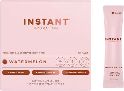 Instant Hydration Electrolytes Powder Packets - Watermelon Electrolyte Drink Mix - Zero Sugar