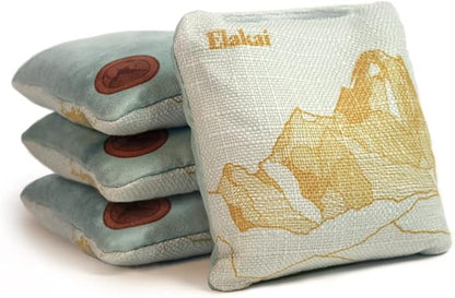 Elakai Cornhole Bags All Weather Dual Sided Slick and Stick Regulation Size and Weight Set of 4