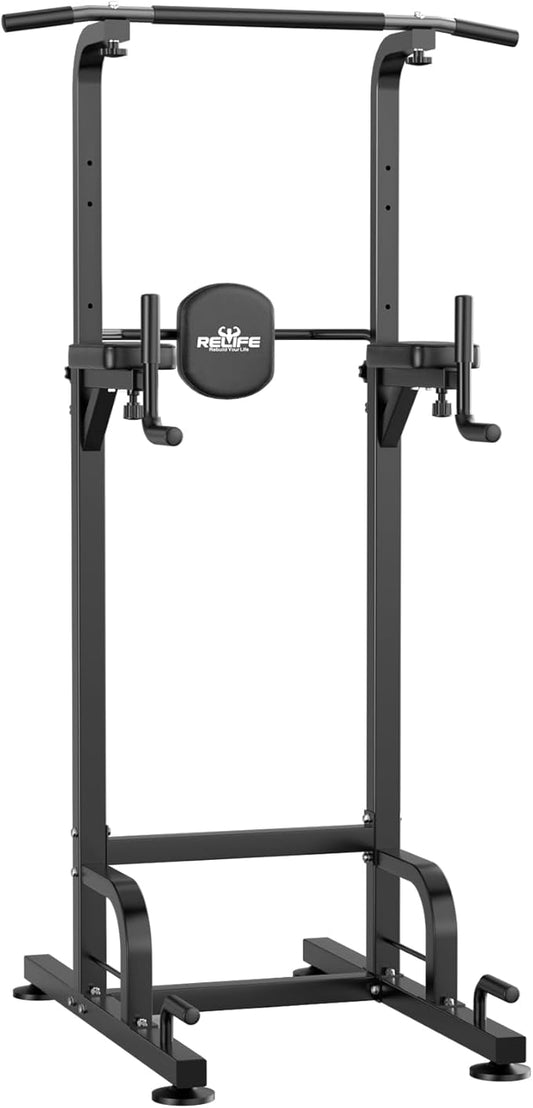 RELIFE REBUILD YOUR LIFE Power Tower Pull Up Bar Station Workout Dip Station for Home Gym Strength
