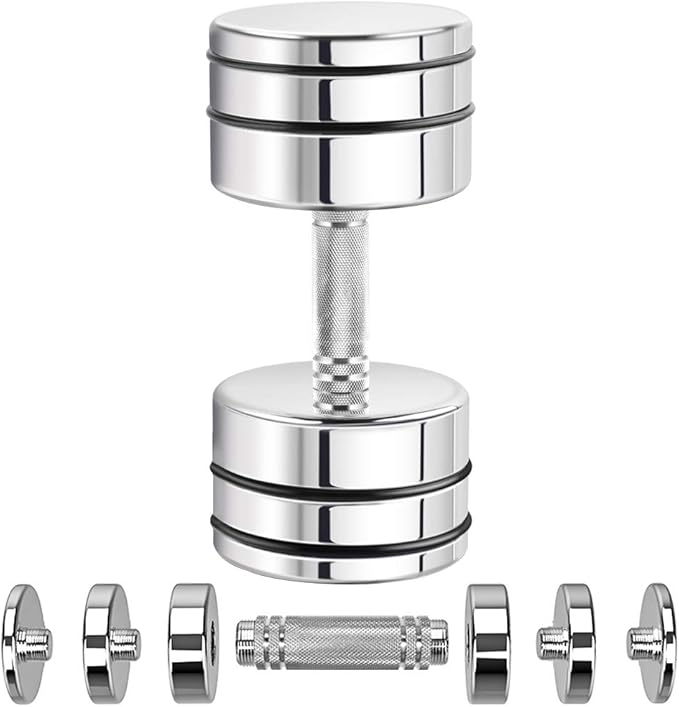Northdeer Steel Dumbbells Ultracompact & Adjustable Chrome Dumbbell with Foam Handles 5lb 10lb 15lb