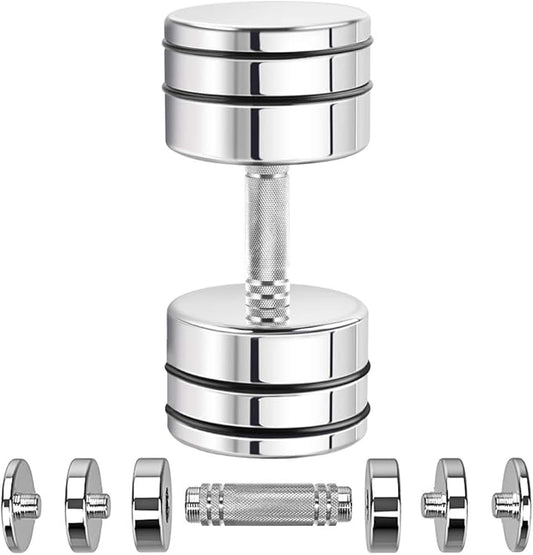 Northdeer Steel Dumbbells Ultracompact & Adjustable Chrome Dumbbell with Foam Handles 5lb 10lb 15lb