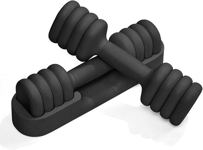 YOTTOY Adjustable Dumbbell Set of 2, 4-in-1 Hand Weights for Women at Home, Compact Free Weights