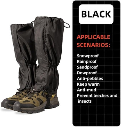 Leg Gaiters, Waterproof,Lightweight and Adjustable, Snow Boot Gaiters, for Men and Women Hiking