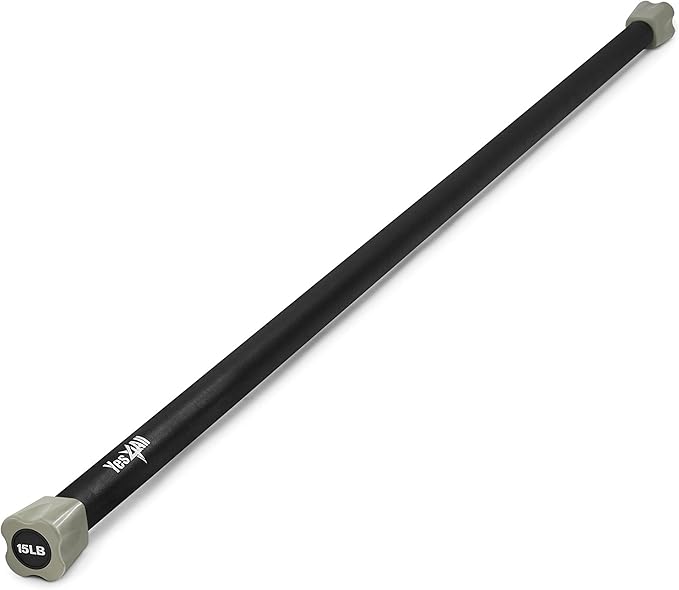 Yes4All Total Body Workout Weighted Bar, Resistance Band Bar, Racks for Strength Training, Exercise