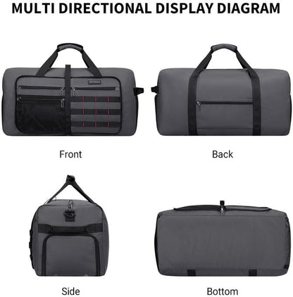 WITZMAN Foldable Duffle Bag for Travel 65L Lightweight Packable Duffel Bag with Shoes Compartment