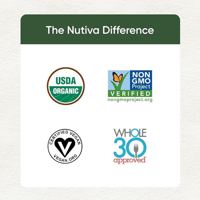 Nutiva USDA Organic Cold-Pressed Hemp Seed Plant Protein Powder, 16 Ounce, Fiber Plus with