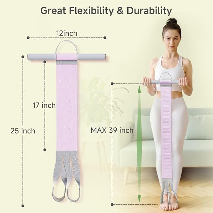 Fabric Resistance Band with Handles, 120lb Full-Body Excercise Band, Non-Slip Elastic Bands for