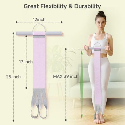 Fabric Resistance Band with Handles, 120lb Full-Body Excercise Band, Non-Slip Elastic Bands for