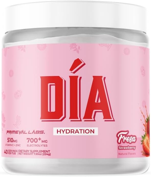 Primeval Labs Dia Hydration Electrolyte Powder | Vitamin C + Zinc, Taurine & Electrolytes | Low