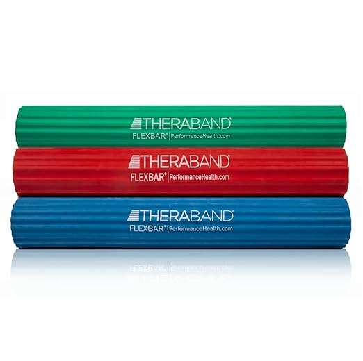 THERABAND FlexBar, Tennis Elbow Therapy Bar, Relieve Tendonitis Pain & Improve Grip Strength