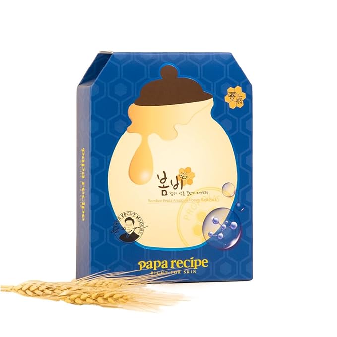 Papa Recipe Bombee Pepta Honey Mask 10 Pack ??Hydrating Sheet Mask with 6 Types of Hyaluronic Acid