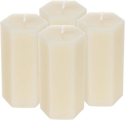 4PCS Hexagon Beeswax Pillar Candles,Large Handmade Pure Beeswax Candle,Unscented Smokelessï¼? *