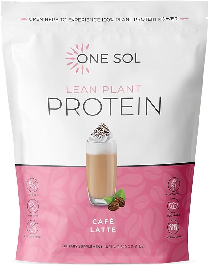 One Sol Lean Plant-Based Protein Powder, Pea & Brown Rice Protein, Low Carb, Vegan Friendly