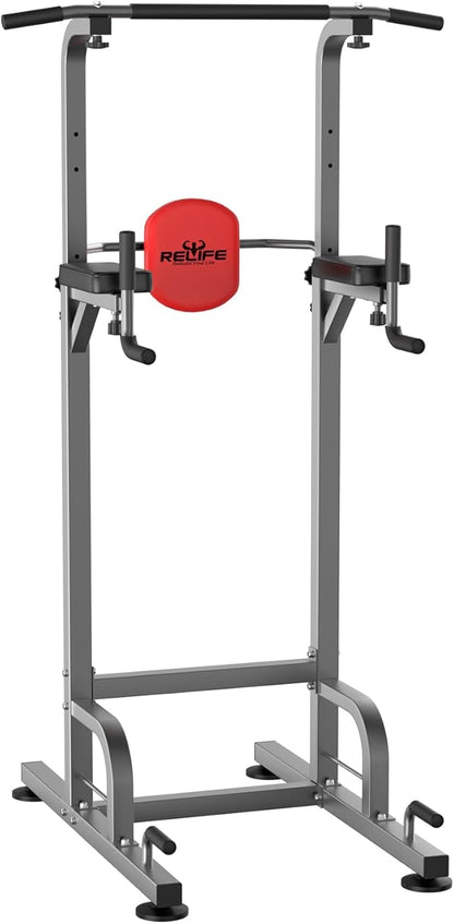 RELIFE REBUILD YOUR LIFE Power Tower Pull Up Bar Station Workout Dip Station for Home Gym Strength