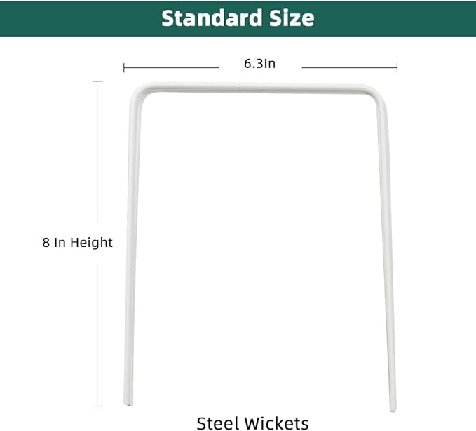 ApudArmis Universal Croquet Wickets Standard Size, Set of 9 White Square Arrow Wickets Rplacement