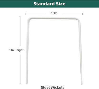 ApudArmis Universal Croquet Wickets Standard Size, Set of 9 White Square Arrow Wickets Rplacement