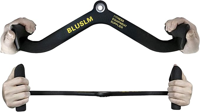 LAT Pull Down Bar for Cable Machine, LAT Pulldown Attachments T Bar V Bar Cable Attachment, Back
