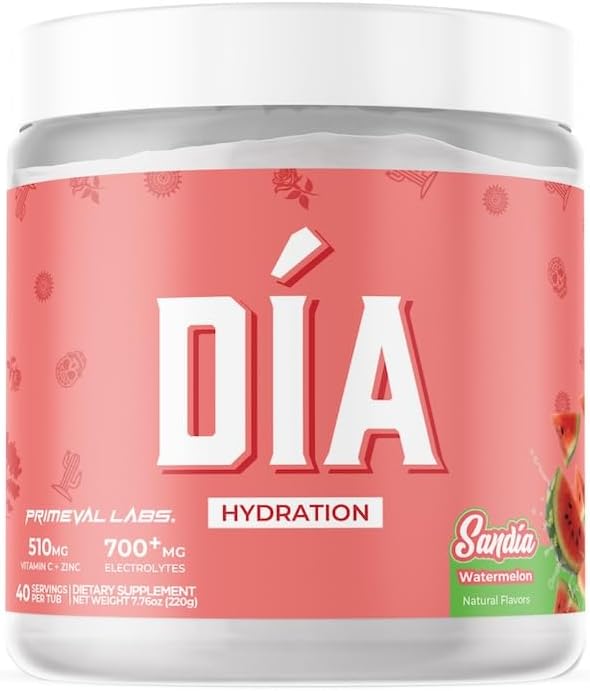 Primeval Labs Dia Hydration Electrolyte Powder | Vitamin C + Zinc, Taurine & Electrolytes | Low