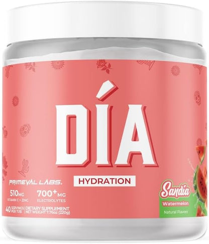 Primeval Labs Dia Hydration Electrolyte Powder | Vitamin C + Zinc, Taurine & Electrolytes | Low