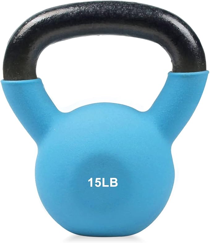 RitFit Neoprene Coated Solid Cast Iron Kettlebell 5 10 15 20 25 30 35 40 45 50 LB, Great for Full