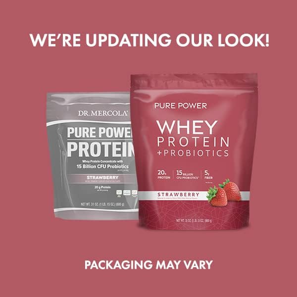 Dr. Mercola Pure Power Whey Protein + Probiotics - Supports Muscle Recovery & Digestive Health