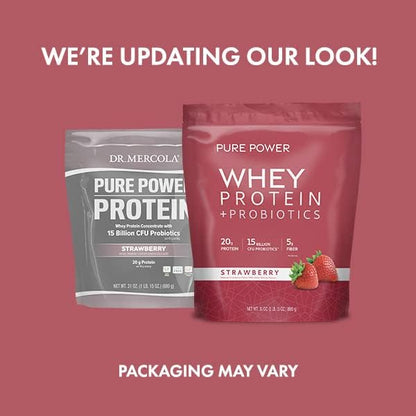 Dr. Mercola Pure Power Whey Protein + Probiotics - Supports Muscle Recovery & Digestive Health