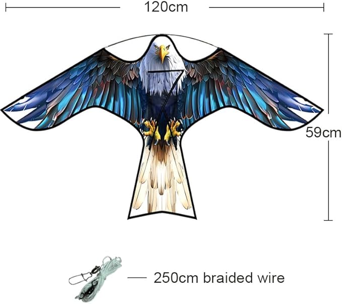 HENGDA KITE Bird Hawk Flying Kite Without Pole for Crops Farm Protector Bird Scarer Flying Kite