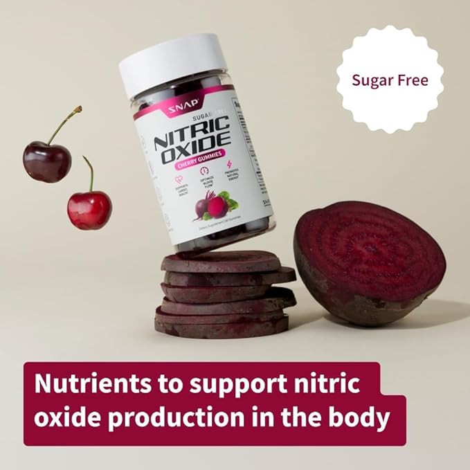 Snap Supplements Beet Root Gummies, Nitric Oxide Supplement with Organic Beets, Vitamins