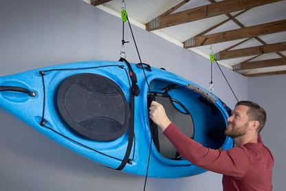 Tie Boss Kayak Hanger, Cargo Ceiling Storage, Overhead Storage, Watercraft Garage Storage, Hoist