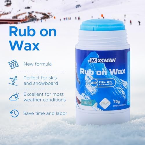 XCMAN Rub on Quick Wax for Ski/Snowboard/Nordic/Cross-Country with Easy cork applicator 70g