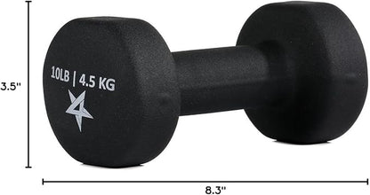 Yes4All Neoprene Coated Dumbbell Hand Weight Sets of 2 - Multiple Weight Options with 15 Colors