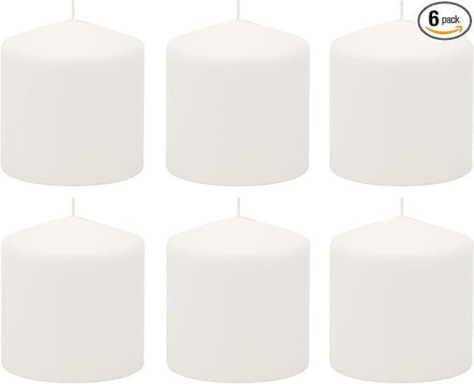 Stonebriar Unscented White Tall Pillar Candles, 18 Hour Burning Candle Pillars, Perfect for Decor