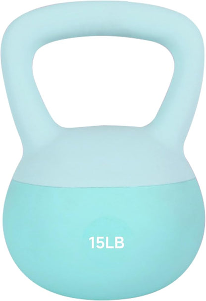 Leikefitness Soft Kettlebells,Steel Shot Filled Weights for Women and Men,Color Coded Anti Slip