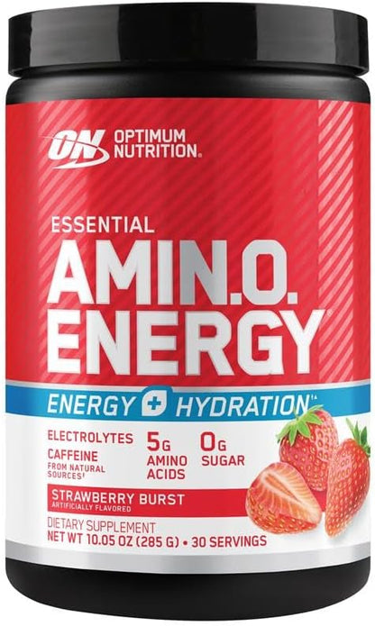 Optimum Nutrition Amino Energy Powder Plus Hydration, with BCAA, Electrolytes, and Caffeine