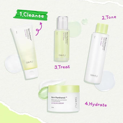 SAM'U Born Panthenol Jelly Wash, Korean Face Cleanser, Low pH Hydrating Gentle Bubble Cleanser