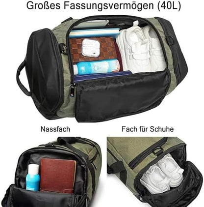 Gym Duffle Bag Backpack Waterproof Sports Duffel Bags Travel Weekender Bag for Men Women Overnight