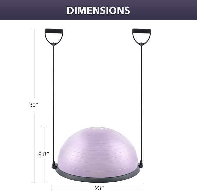 ZELUS Balance Ball Trainer with Resistance Bands and Foot Pump, Inflatable Yoga Ball for Home Gym