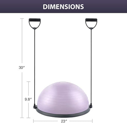 ZELUS Balance Ball Trainer with Resistance Bands and Foot Pump, Inflatable Yoga Ball for Home Gym