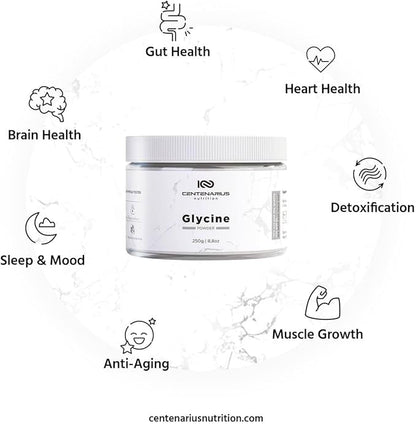Glycine Powder 250g | Non-Essential Amino Acids Supplement for Post Workout Muscle Recovery