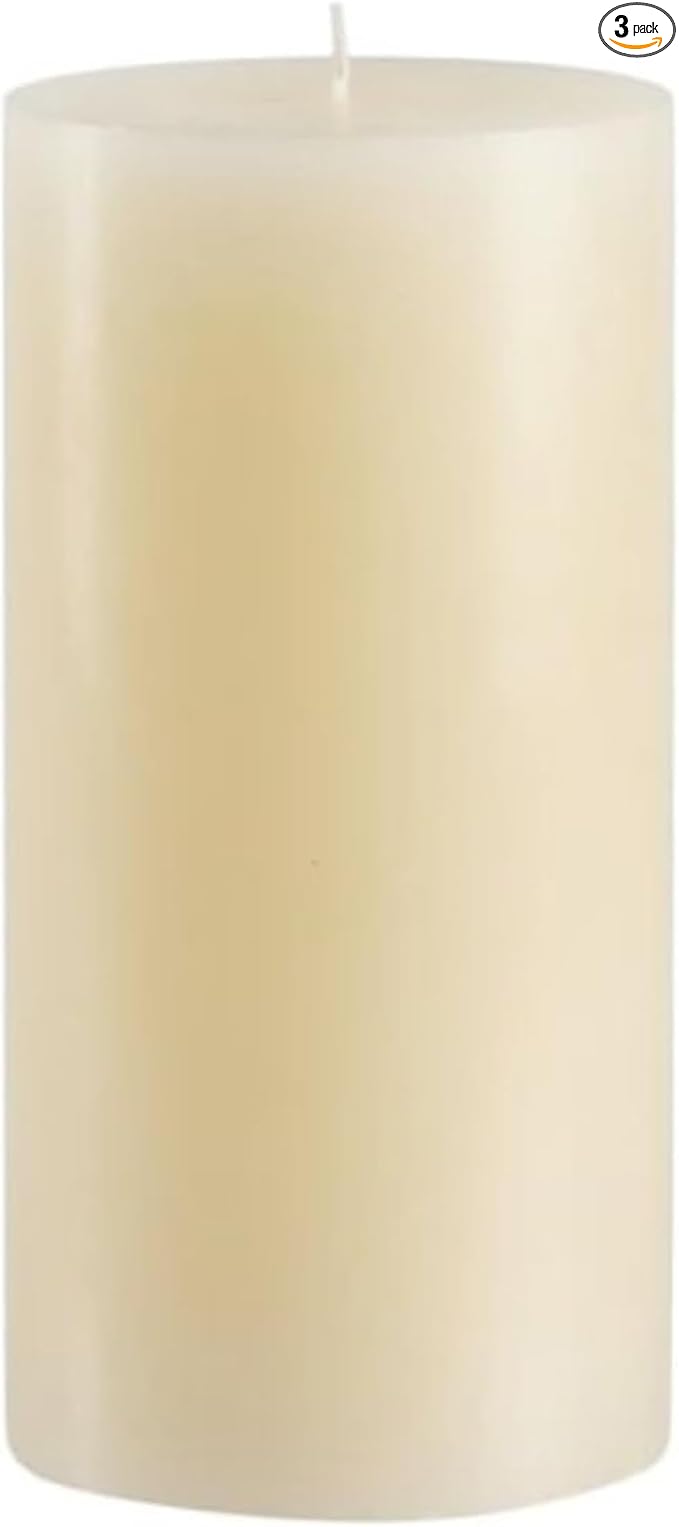 Mister Candle Dripless Vanilla Scented Ivory Pillar Candle Hand Made Vanilla Pillar Candles with