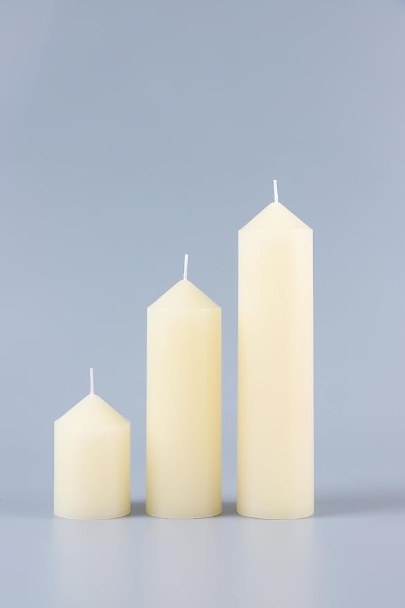 36 Pcs Pillar Candles, Unscented Ivory White Pillar Candles Bulk Set, Long Burning Wax Candles