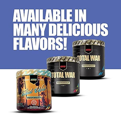 REDCON1 Total War Pre Workout, Blue Raspberry - Beta Alanine + Citrulline Malate Keto Friendly