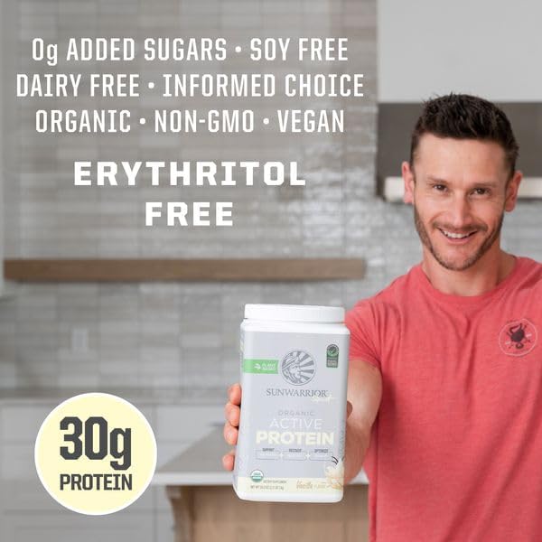 Sunwarrior Organic Plant Based Protein Powder | Vegan Organic Protein Powder with BCAA Amino Acids