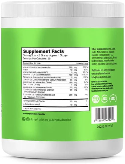 JUNP Electrolytes Powder No Sugar No Carbs – Mouthwatering Green Apple Drink Mix - Potassium & Salt