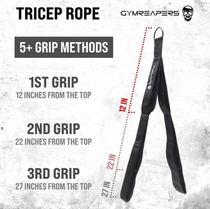 Gymreapers Tricep Rope Cable Attachment - Multi-Workout Tricep Pull Down Cable Attachment - Perfect