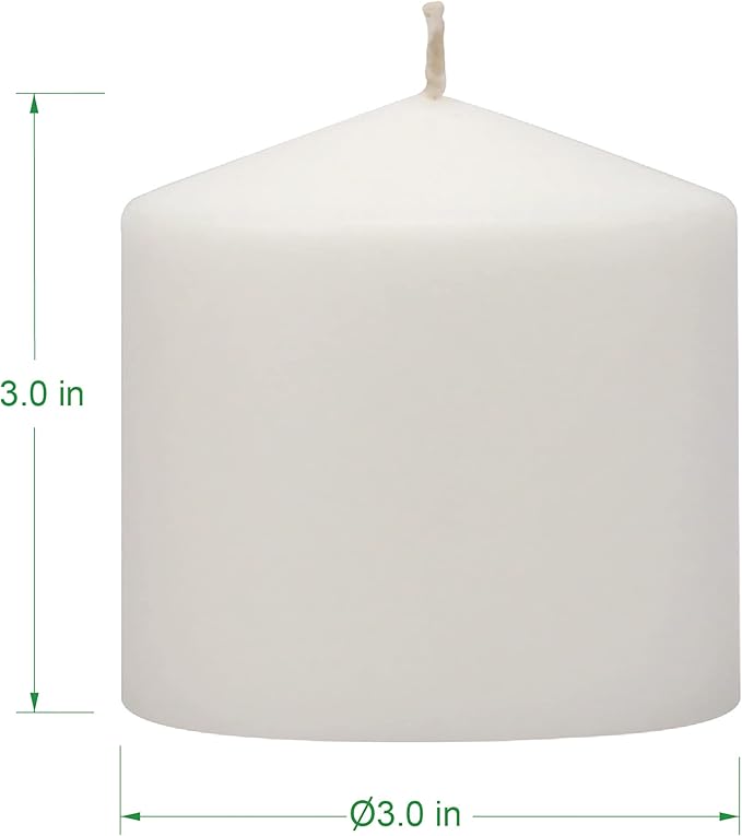 Stonebriar Unscented White Tall Pillar Candles, 18 Hour Burning Candle Pillars, Perfect for Decor