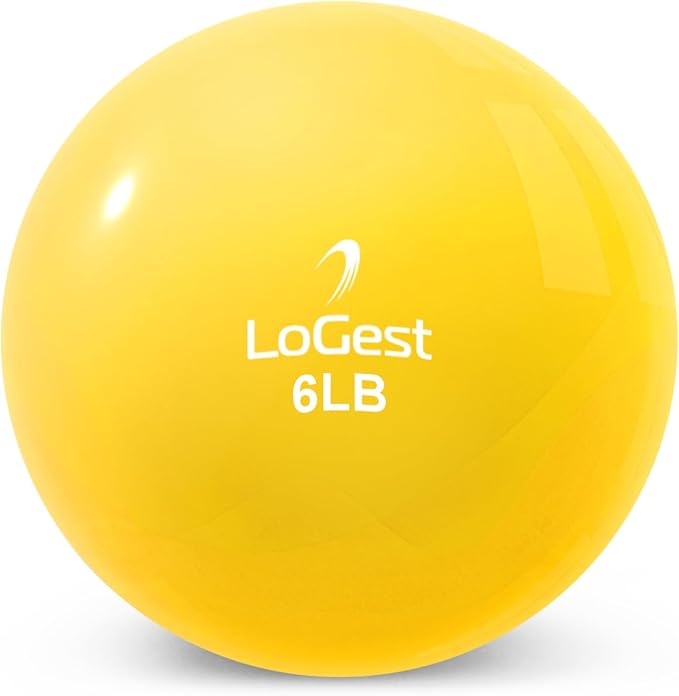 Logest Weighted Toning Exercise Balls Pair - Round Shape Medicine Ball - 1LB 2LB 3LB 4LB 5LB 6LB