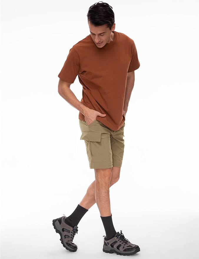 Wespornow Men's-Convertible-Hiking-Pants Quick Dry Lightweight Zip Off Breathable Cargo Pants for